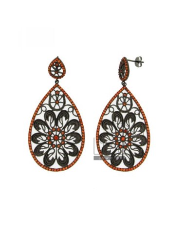Drop earrings with orange...