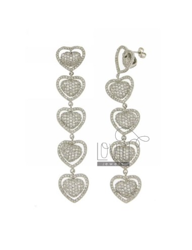 Pendant earrings 5 hearts...