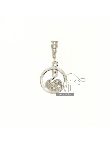 Swan charm in circle mm...