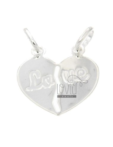Pendant heart divided with...