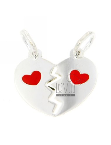 Divided heart necklace with...