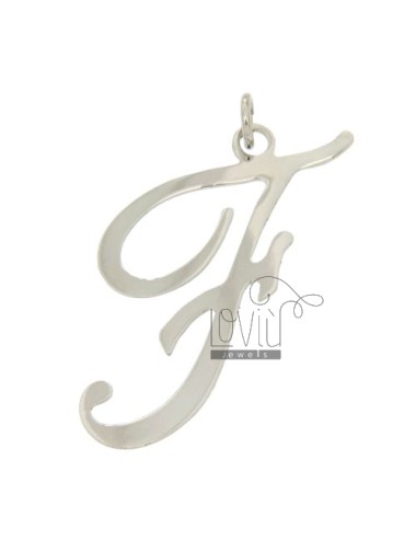 Letter f charm in tit ag 925