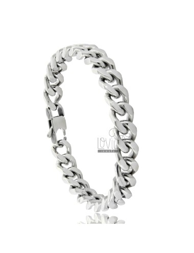 Curb bracelet in steel mm 10
