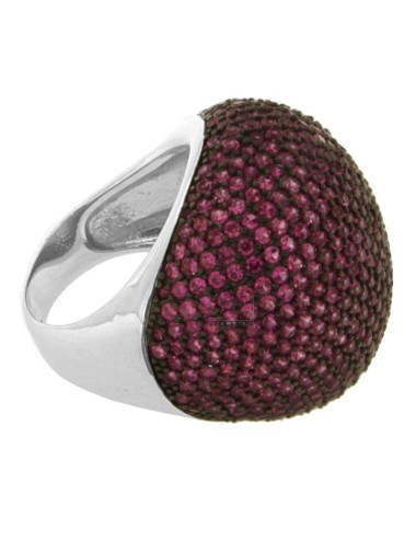 Pave dome ring in ag tit...