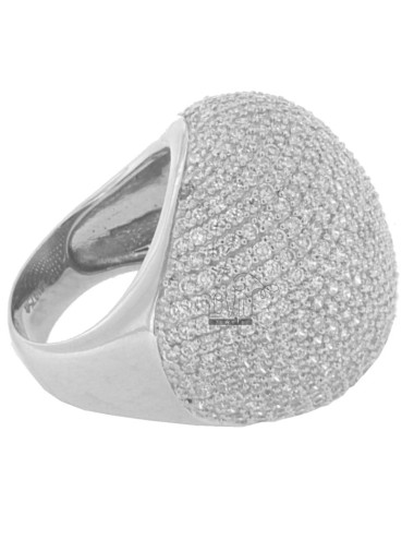 Pave dome ring in ag tit...