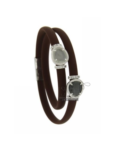 Brown rubber bracelet with...