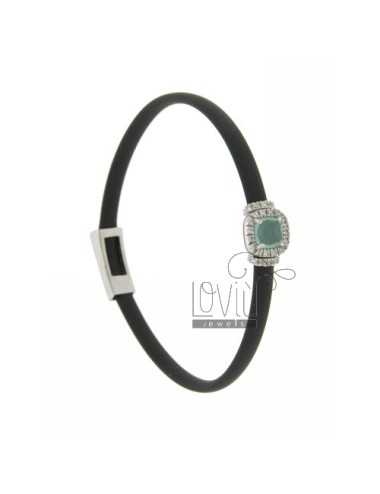 Gray rubber bracelet with...