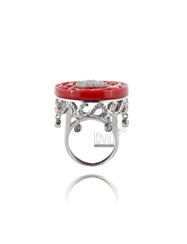 Round ring with red resin...