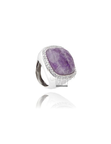 Square ring with purple...
