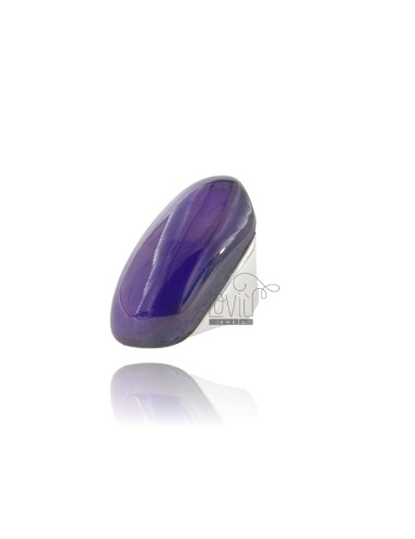 Stone ring band in purple...