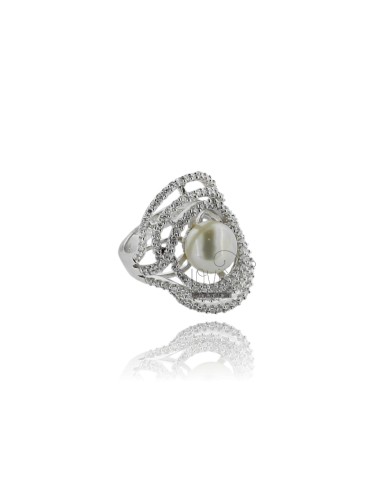 10 mm ring with pearl and...