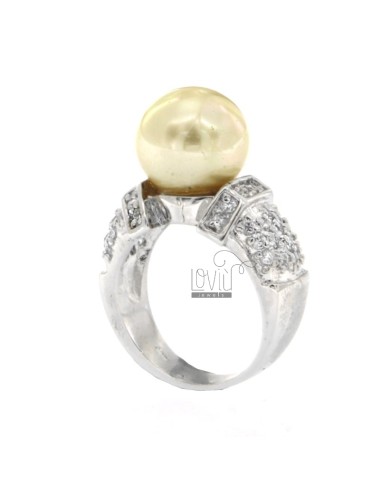 Ivory pearl ring 12 mm and...