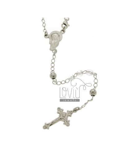 Rosary necklace with clear...