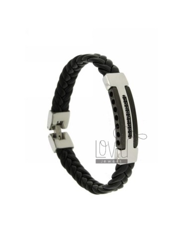 Bracelet leather braid 10mm...