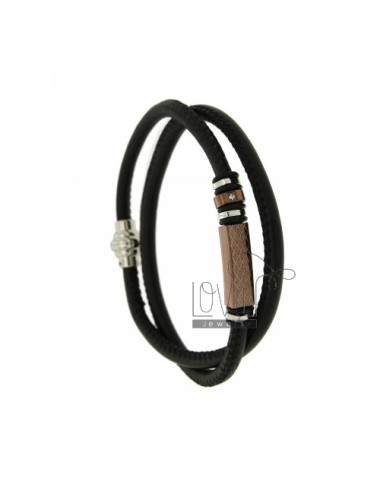 5 mm bracelet black leather...