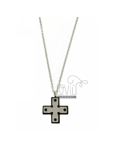 Cross pendant in steel with...