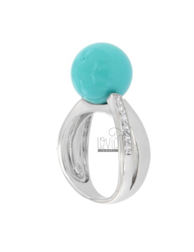 Ring with turquoise paste...