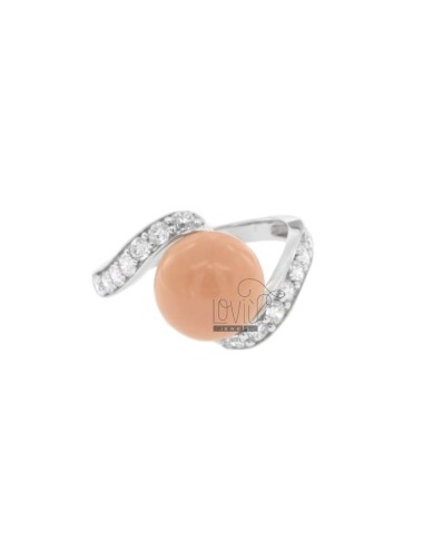 Ring with pink coral paste...