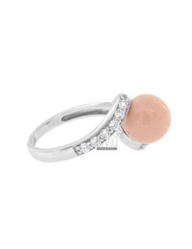 Ring with pink coral paste...