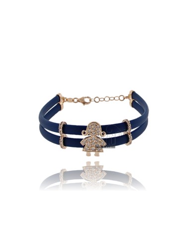 Blue rubber bracelet with...