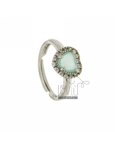 Heart ring with aquamarine...