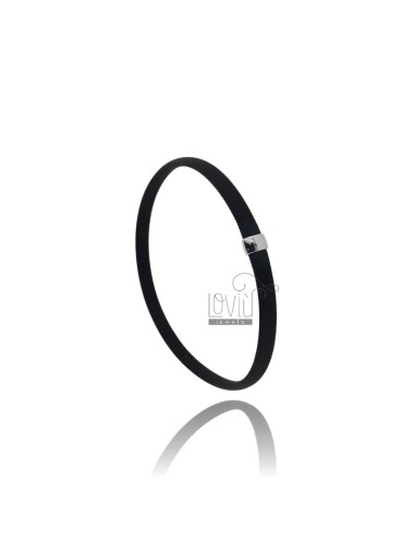 Black rubber bracelet with...