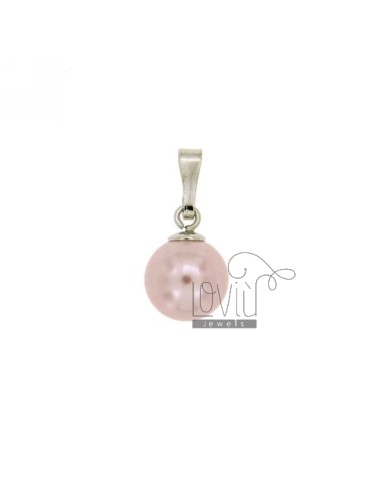 Rosa perla pendientes 10 mm...