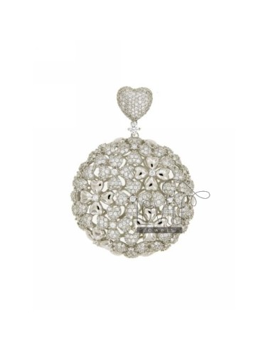 Round pendant with zirconia...