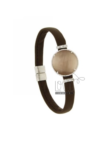 Brown leather bracelet,...