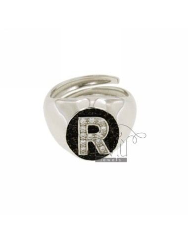 Letter r with zirconia ring...