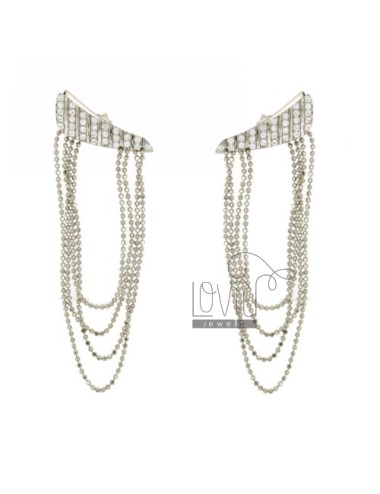 Earrings chains in silver...