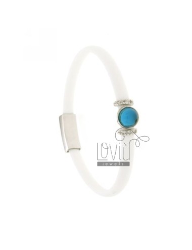 White rubber bracelet with...