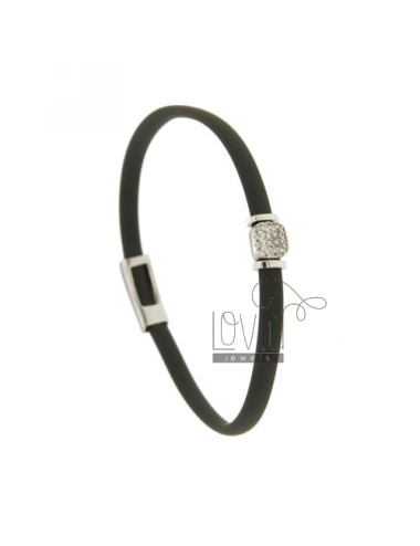 Rubber bracelet gray with...