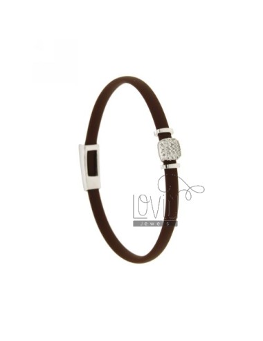 Brown rubber bracelet with...