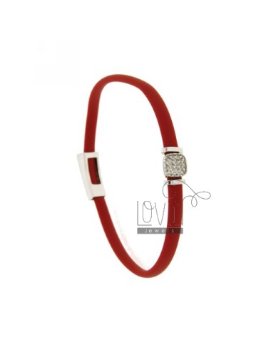Red rubber bracelet with...