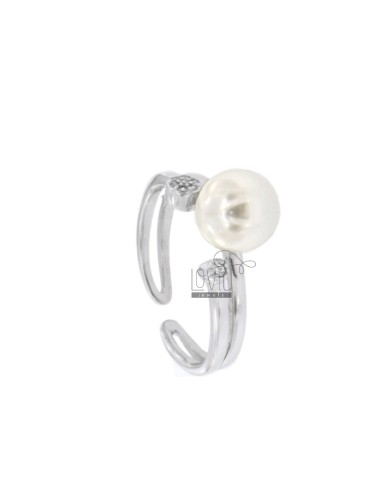 Ring with pearl silver...