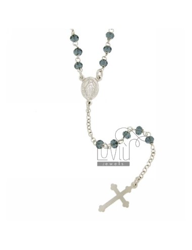 Rosary necklace with blue...