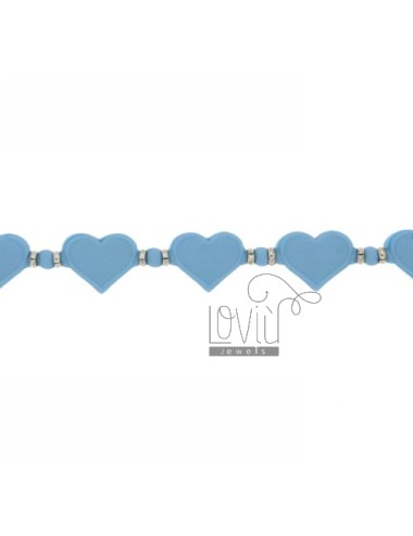 Hearts bracelet in blue...