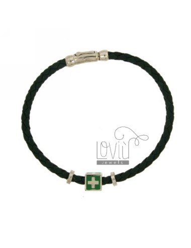 Bracelet in green leather...