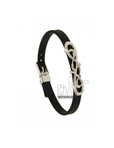 Bracelet in black rubber 6...