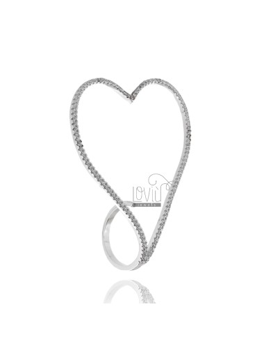Wire heart ring in silver...
