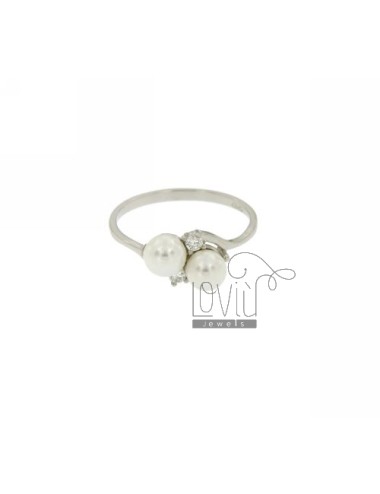 Ring with white pearls 5 mm...