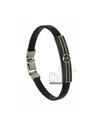 Leather bracelet with...