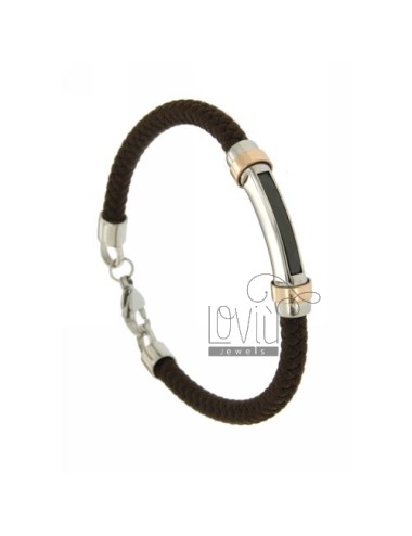 Silk braid bracelet steel...