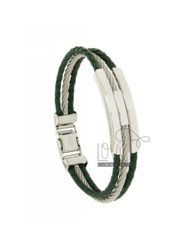 Bracelet woven leather and...