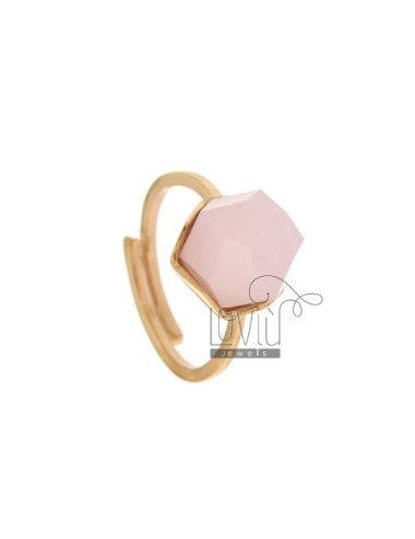 Stone ring round faceted mm...