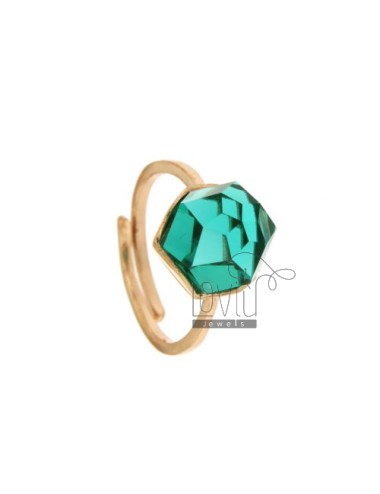 Stone ring round faceted mm...