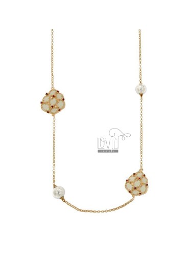 Rolo necklace with pearls...