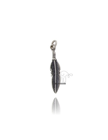 Feather pendant 27x6 mm in...