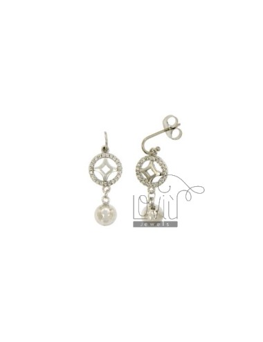Earrings with round and...
